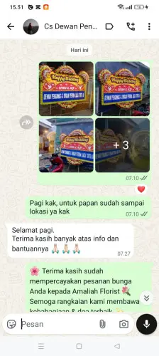 Testimonial Papan Bunga Pernikahan kaduela